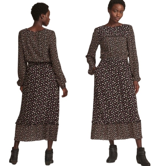 Fat Face Margot Pop Ditsy Midi Dress Black Multi US 10 - Picture 1 of 11